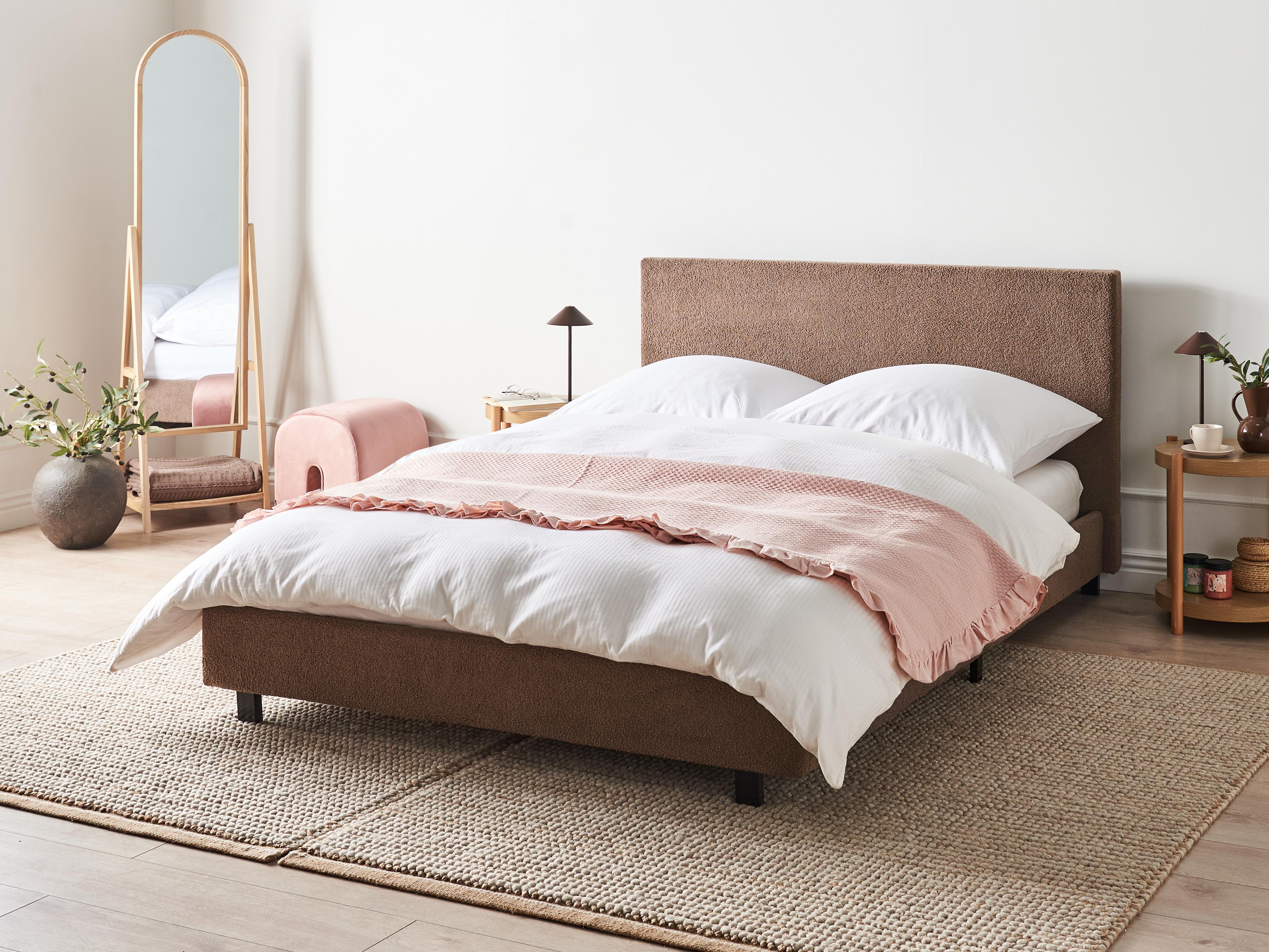 Waterbed Boucle ALBI 140 x 200 cm (EU Double) Brown