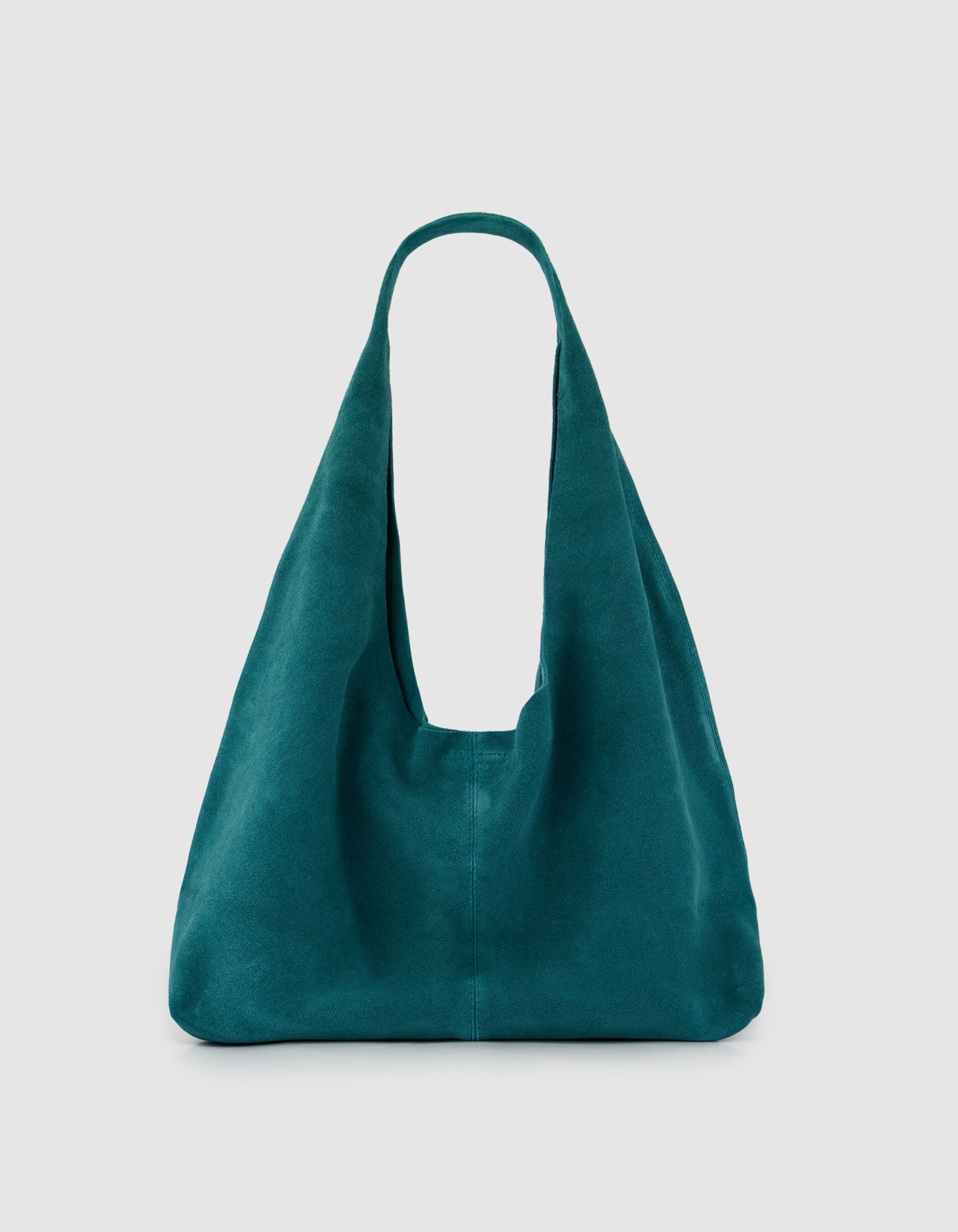 Sac Hobo vert cuir velours souple Femme