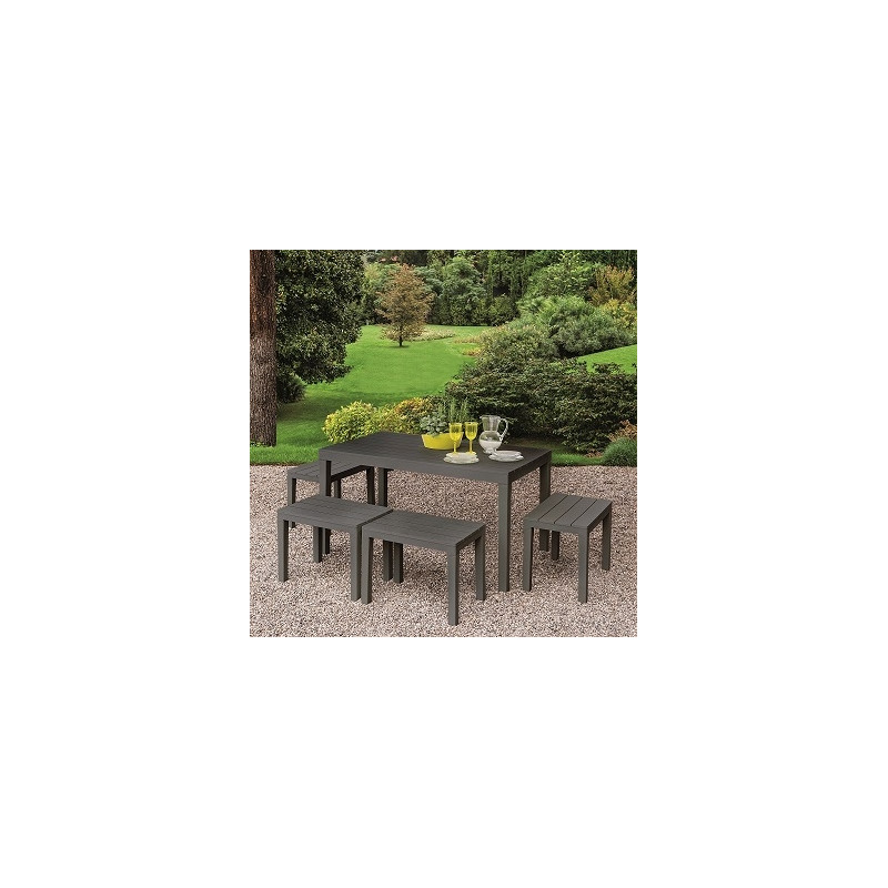 Ensemble de jardin Samoa : 1 table et 4 tabourets