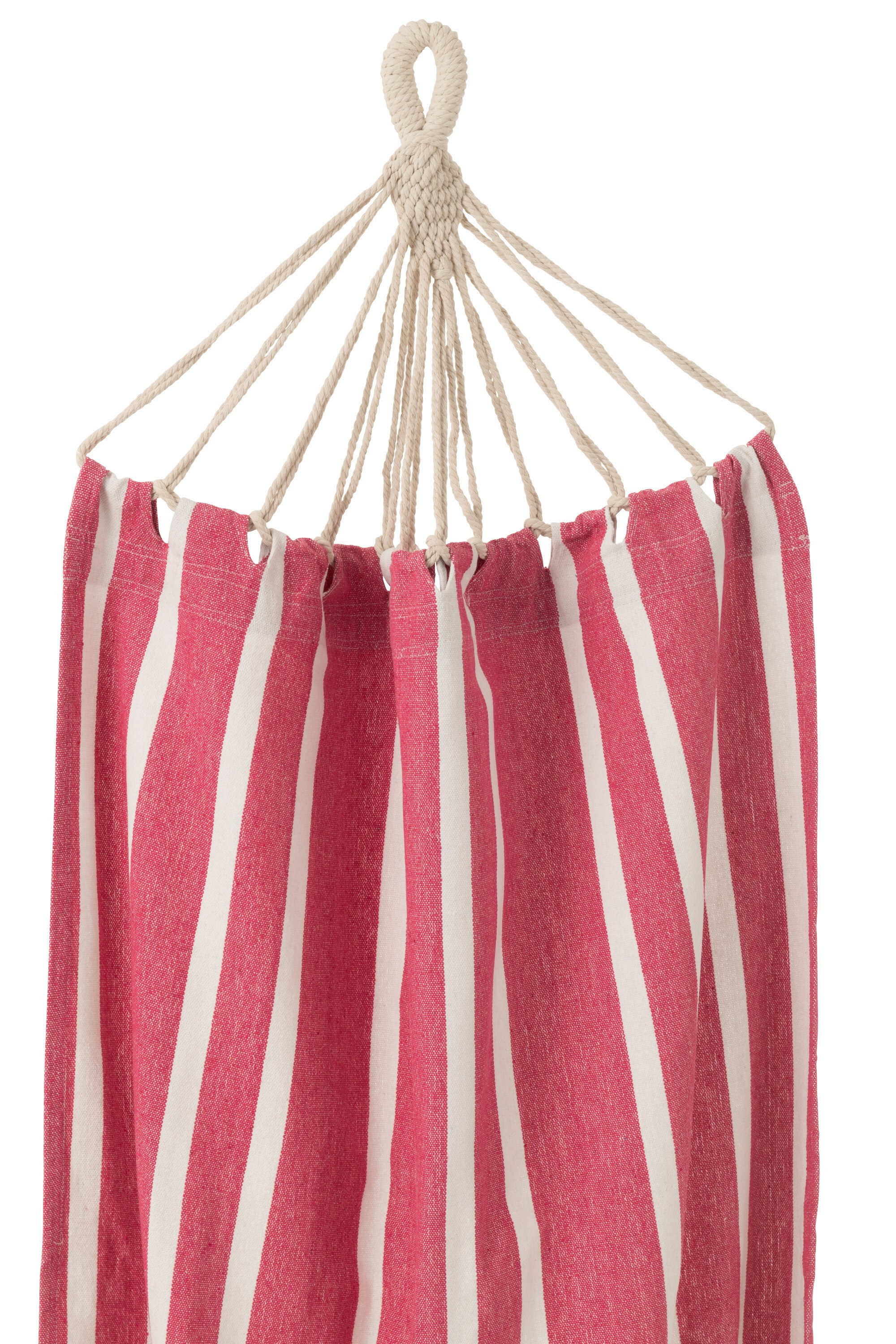 J-Line hangmat Strepen - katoen polyester - roze wit