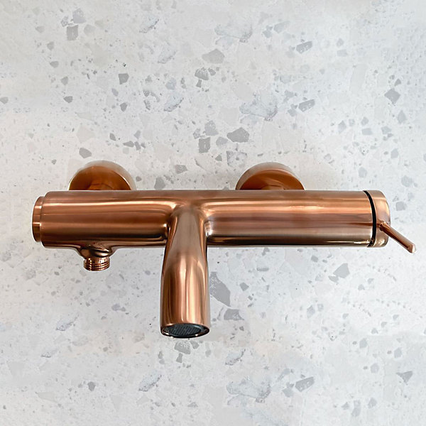 Mitigeur bain-douche mécanique or rose brossé Essebagno Luisa
