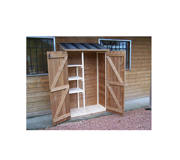 Abri mural bois multi-usages 0.64 m² avec 3 étagères Habrita THE1206.01