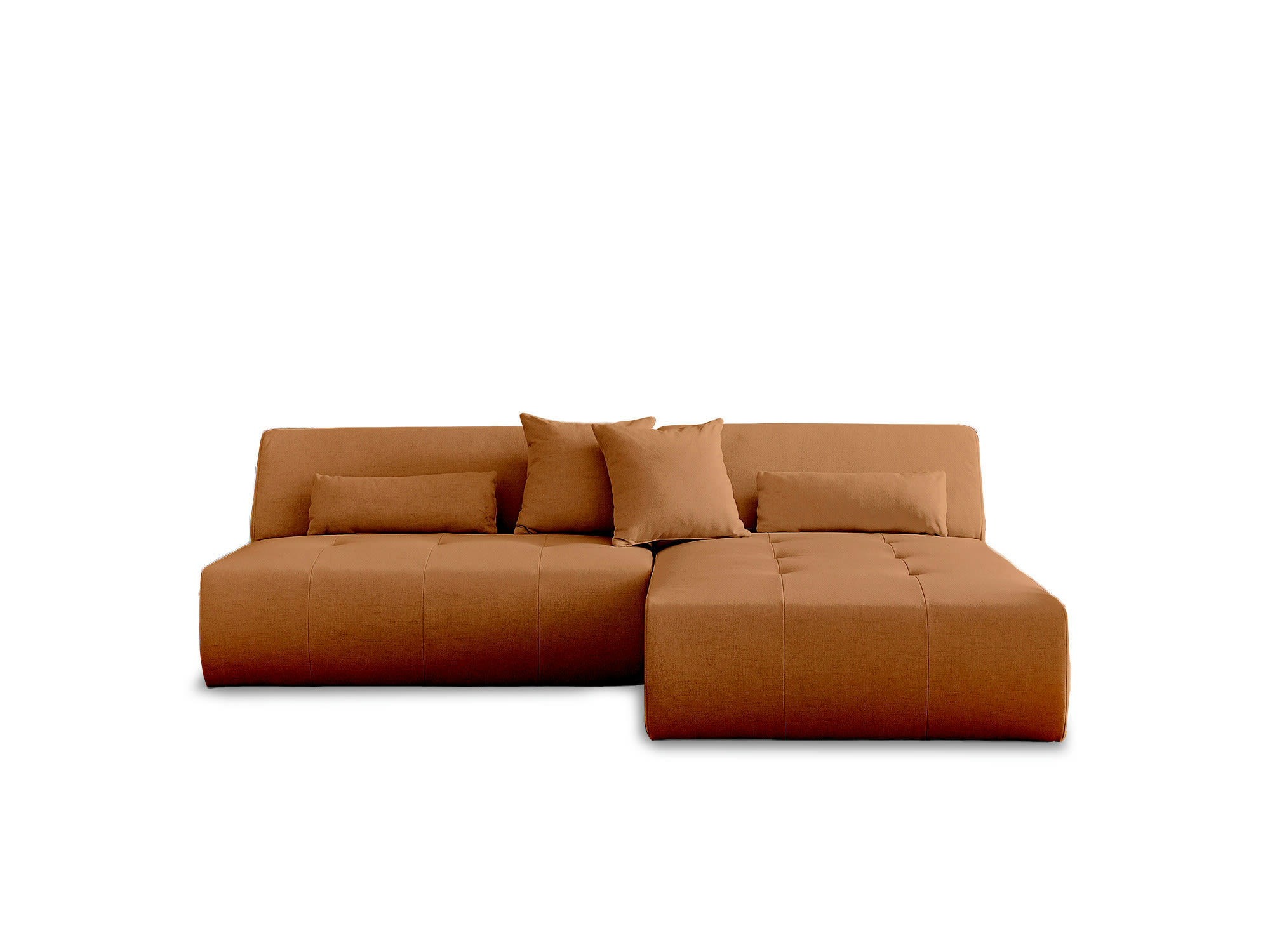 ONYX - Canapé d'angle réversible 4 places en tissu rouille