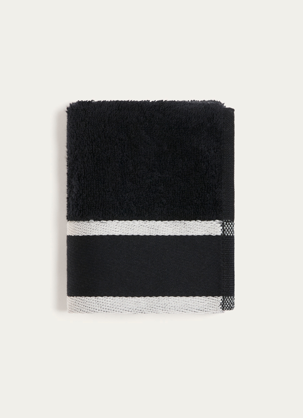 SERVIETTE INVITÉ UNIE à LARGE BORDURE ARTHUR NOIR