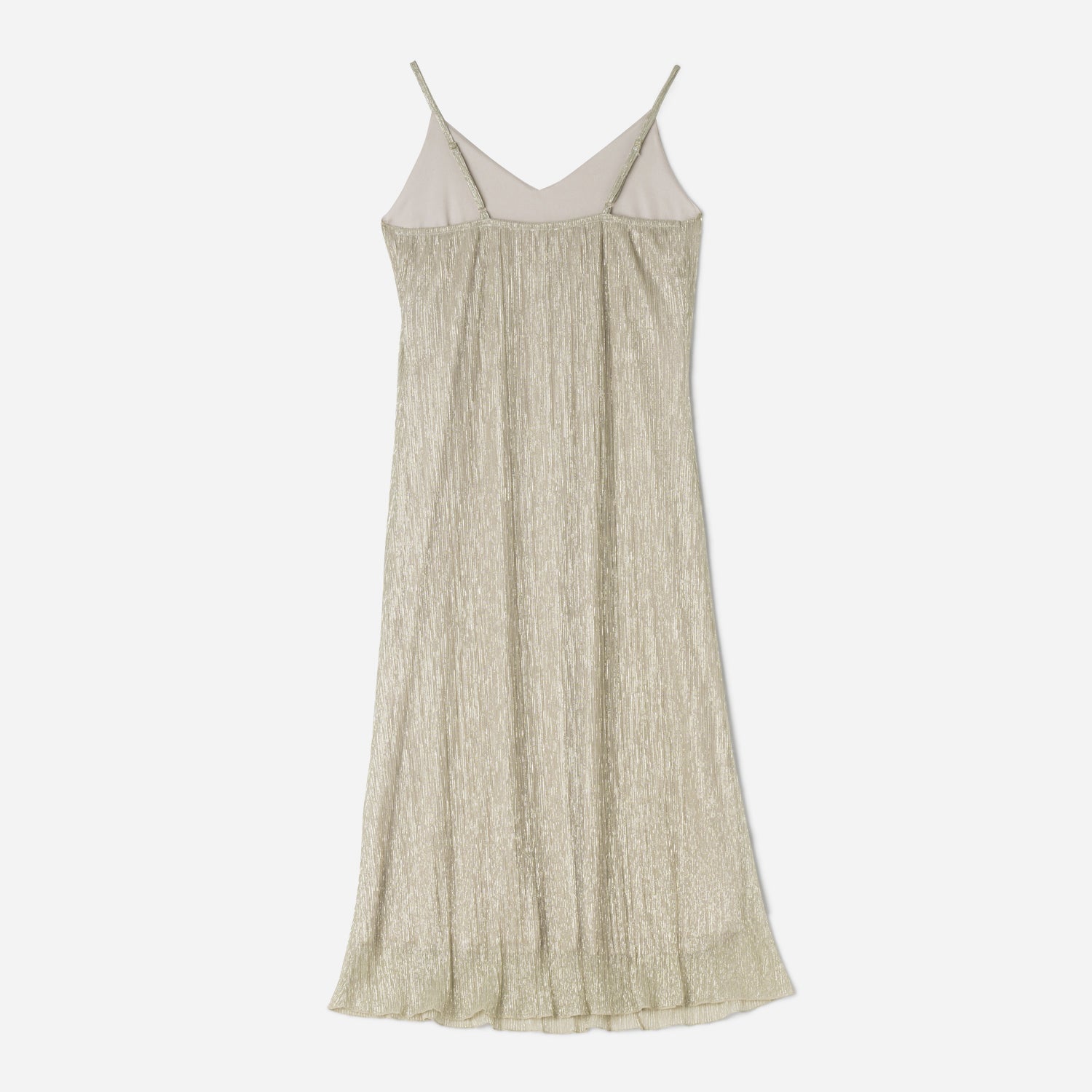 Robe TEXTO beige métallisé fines bretelles