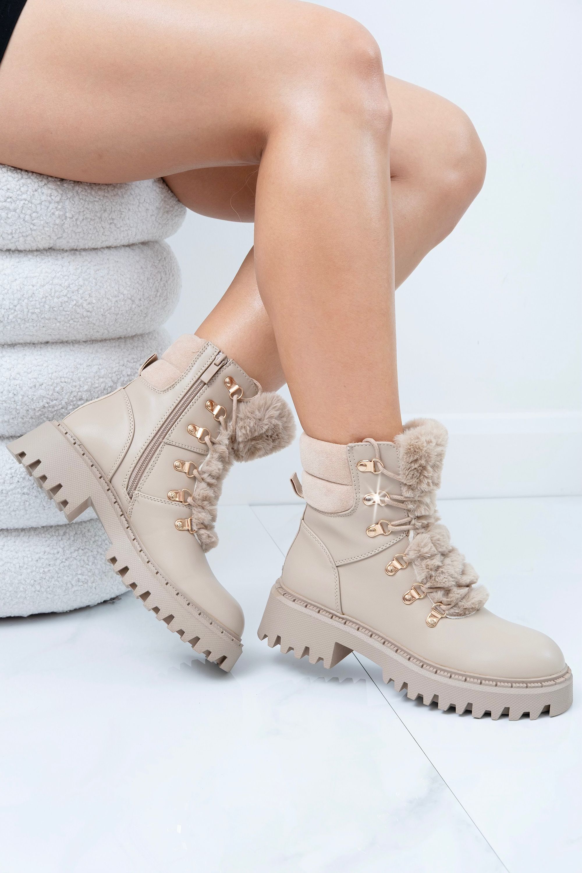 Love Lemonade Fur Couture Ankle Boots