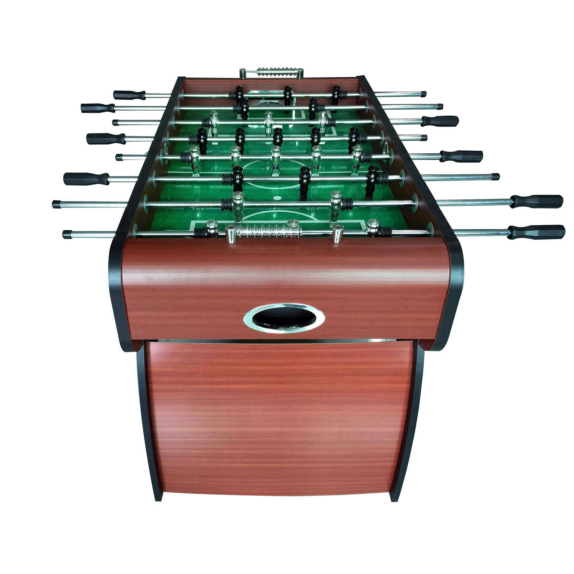Hathaway Metropolitan Foosball Soccer Game Table w/ 2 Balls, Cherry Wood Finish, 54-in