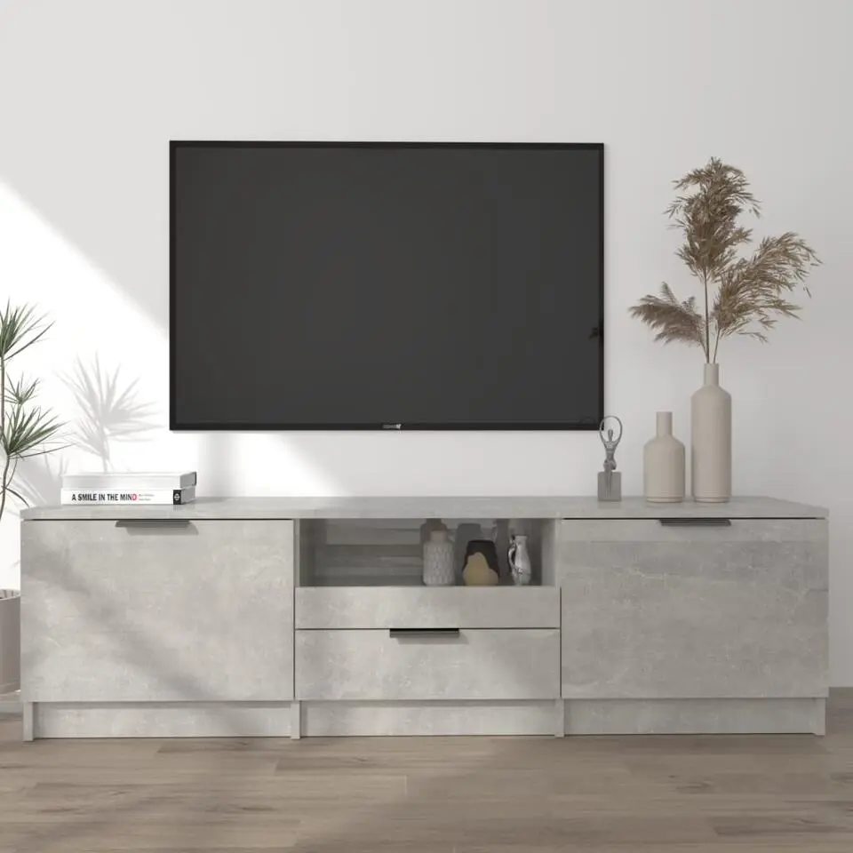 vidaXL - Tv-meubel - Betongrijs - Bewerkt hout - 140 x 35 x 40 cm