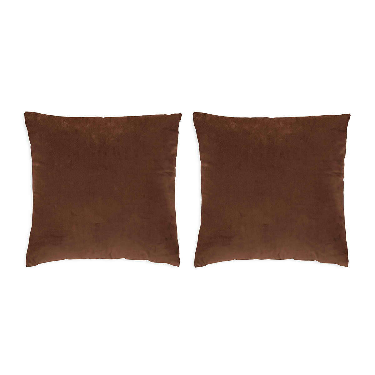 VELVET45 - Lot de 2 housses de coussin en velour  terracotta 45x45 cm