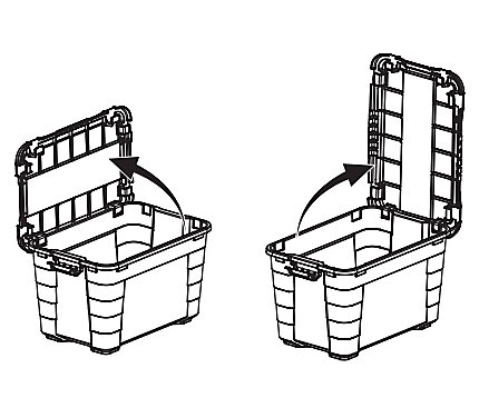 Malle de rangement vendue par 3 contenance 40L Tontarelli avec couvercles