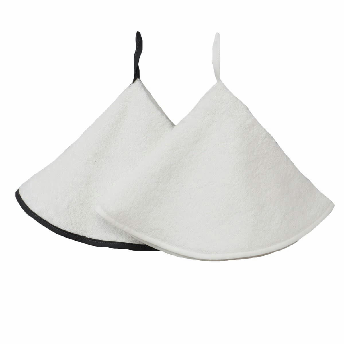 DECO - Lot de 2 essuies mains en coton blanc