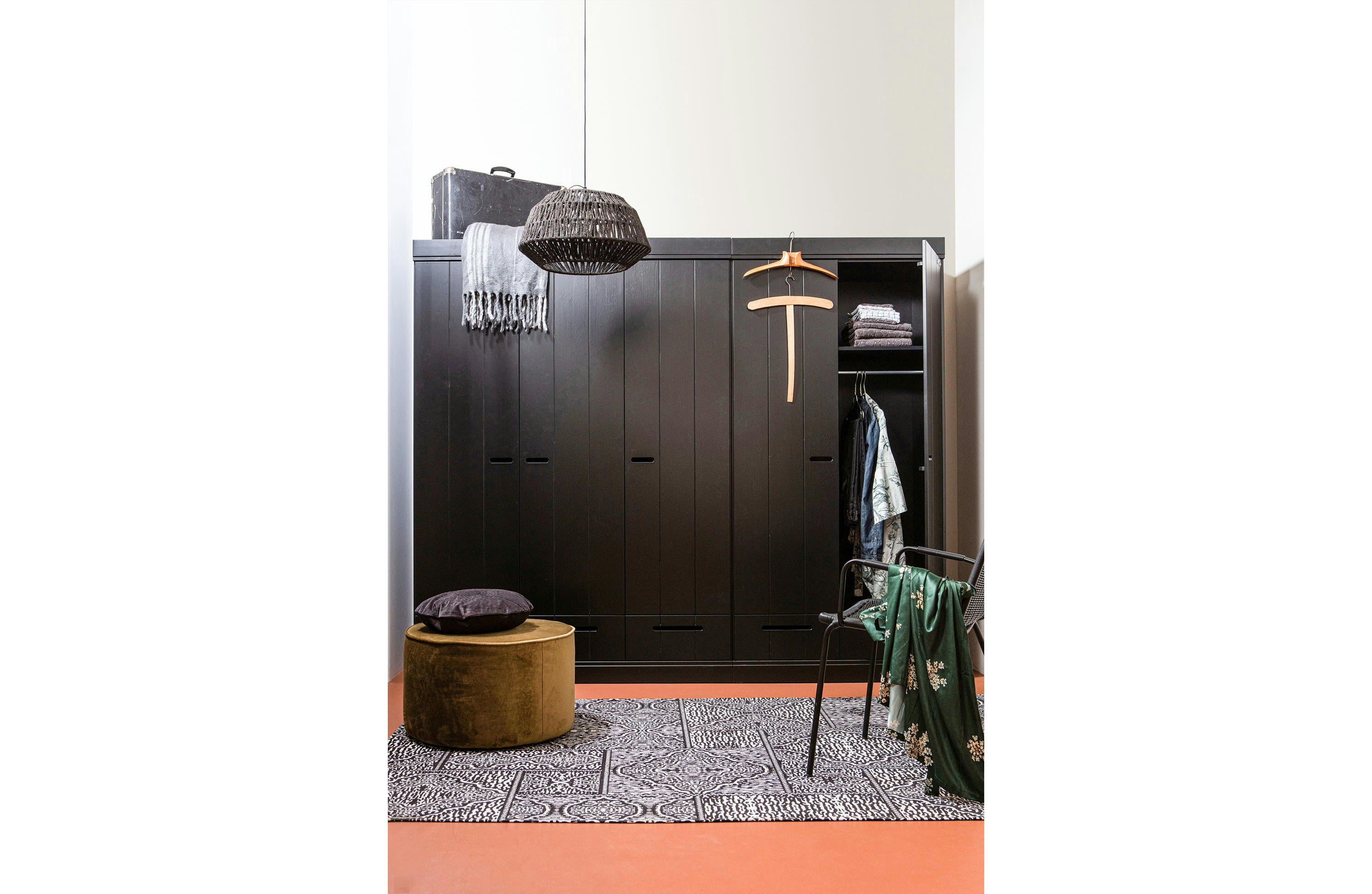 KACE - Suspension lampe en jute noir