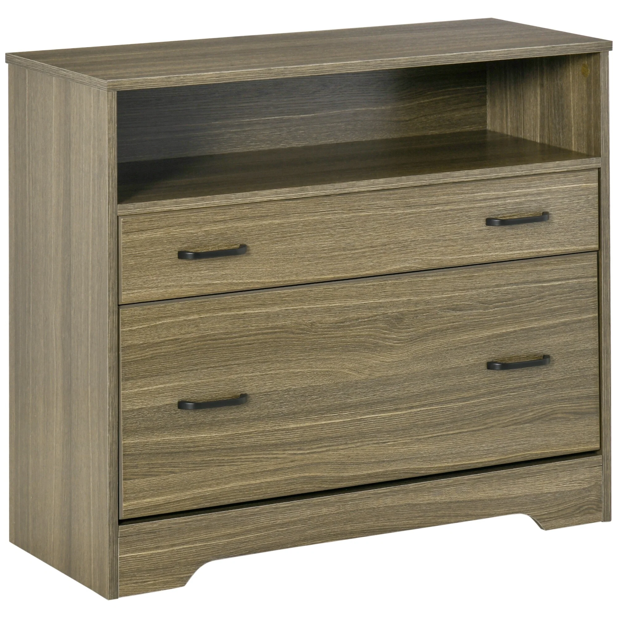 Vinsetto Lateral File Cabinet with Shelf, Office Storage Cabinet with 2 Drawers, Fits Letter Sized Papers