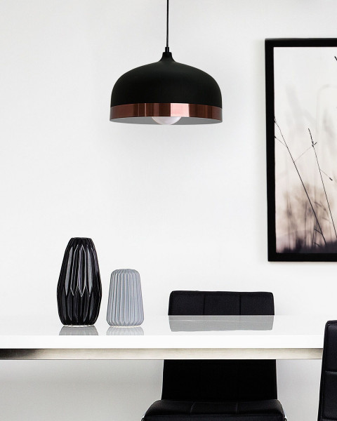 Lampa wisząca metalowa matowa czarna