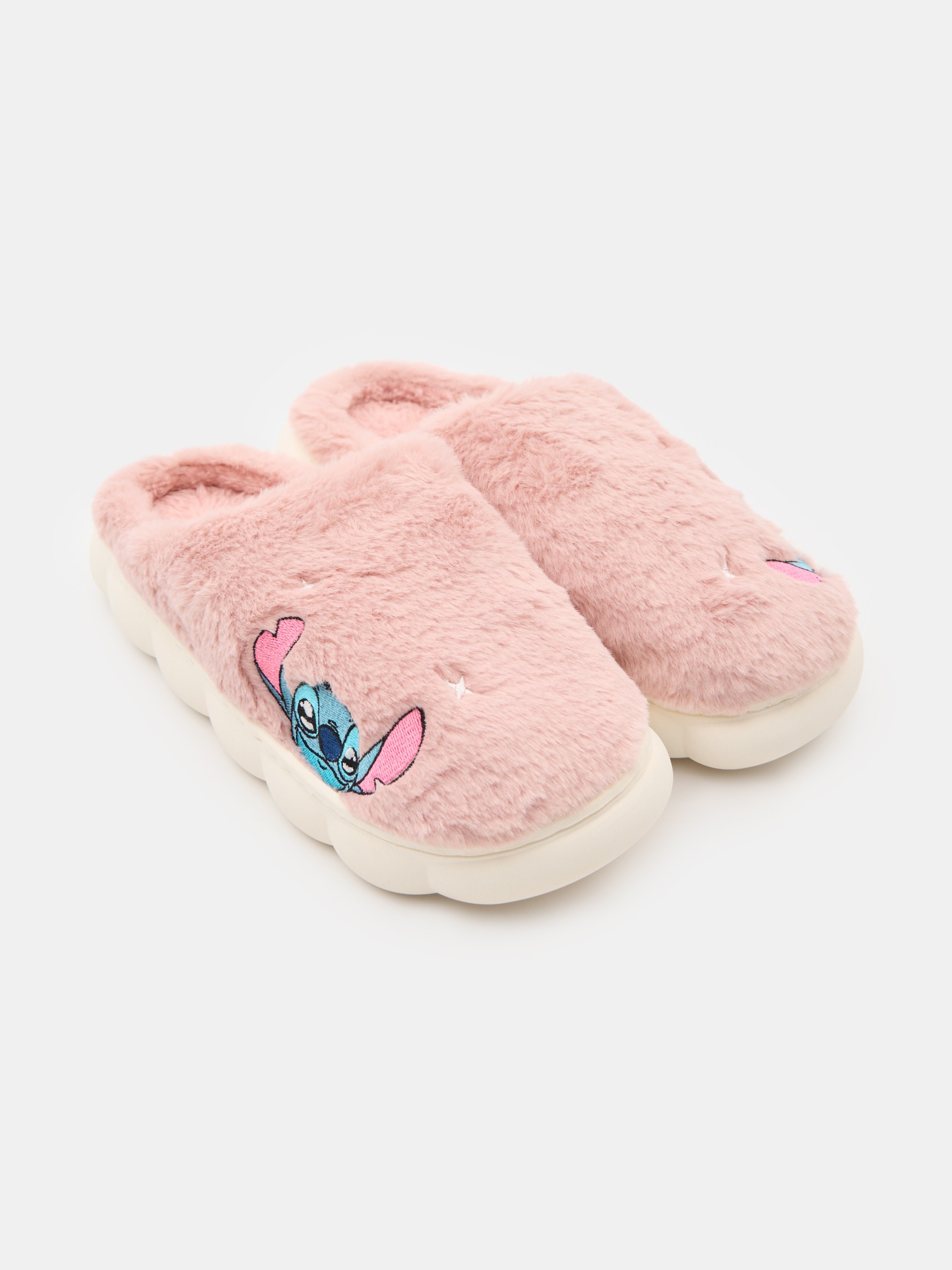 Kapcie ze sztucznym futerkiem i haftem Stitch