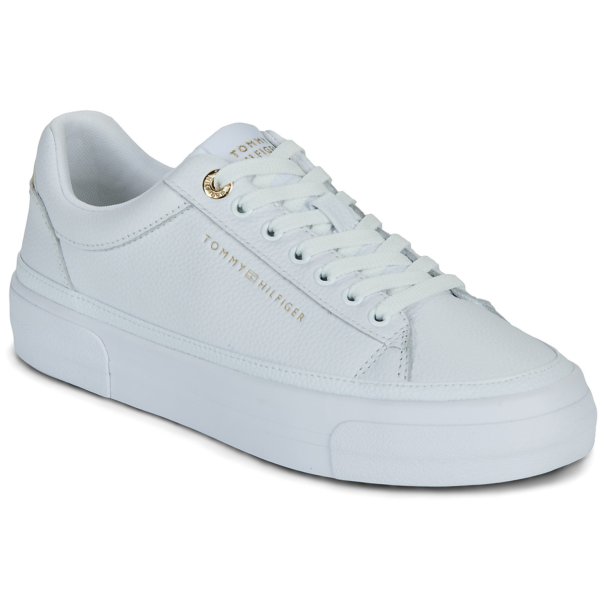 Tommy Hilfiger - TH PLATFORM SNEAKER TUMBLED LTR - White