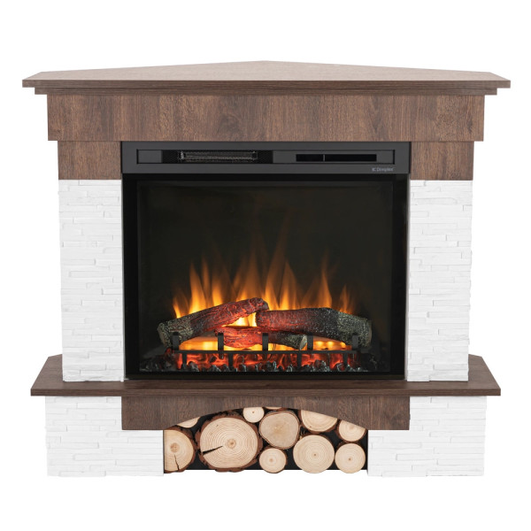 Kominek elektryczny narożny Porto 28"XHD W01-Orzech Warmtec