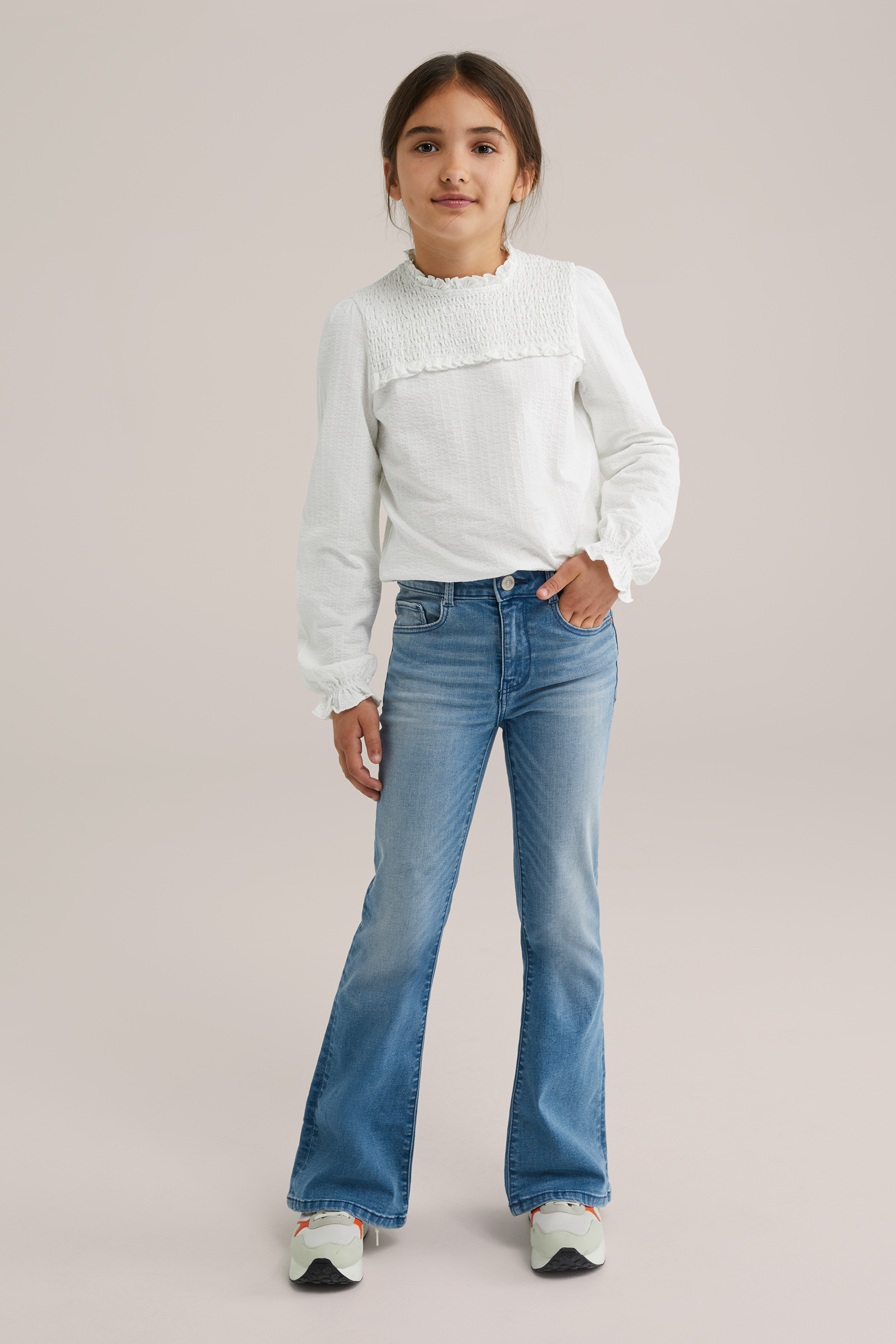 Meisjes flared jeans met stretch