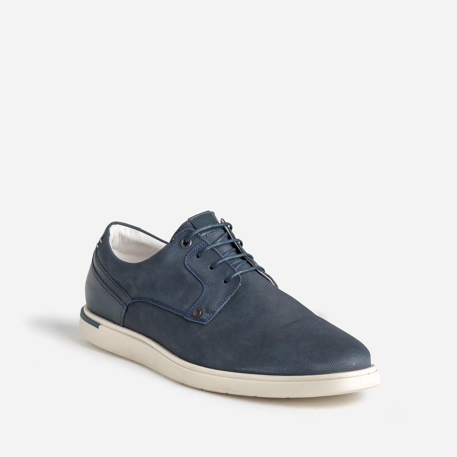 Derby confort bleu cuir éco-conçu