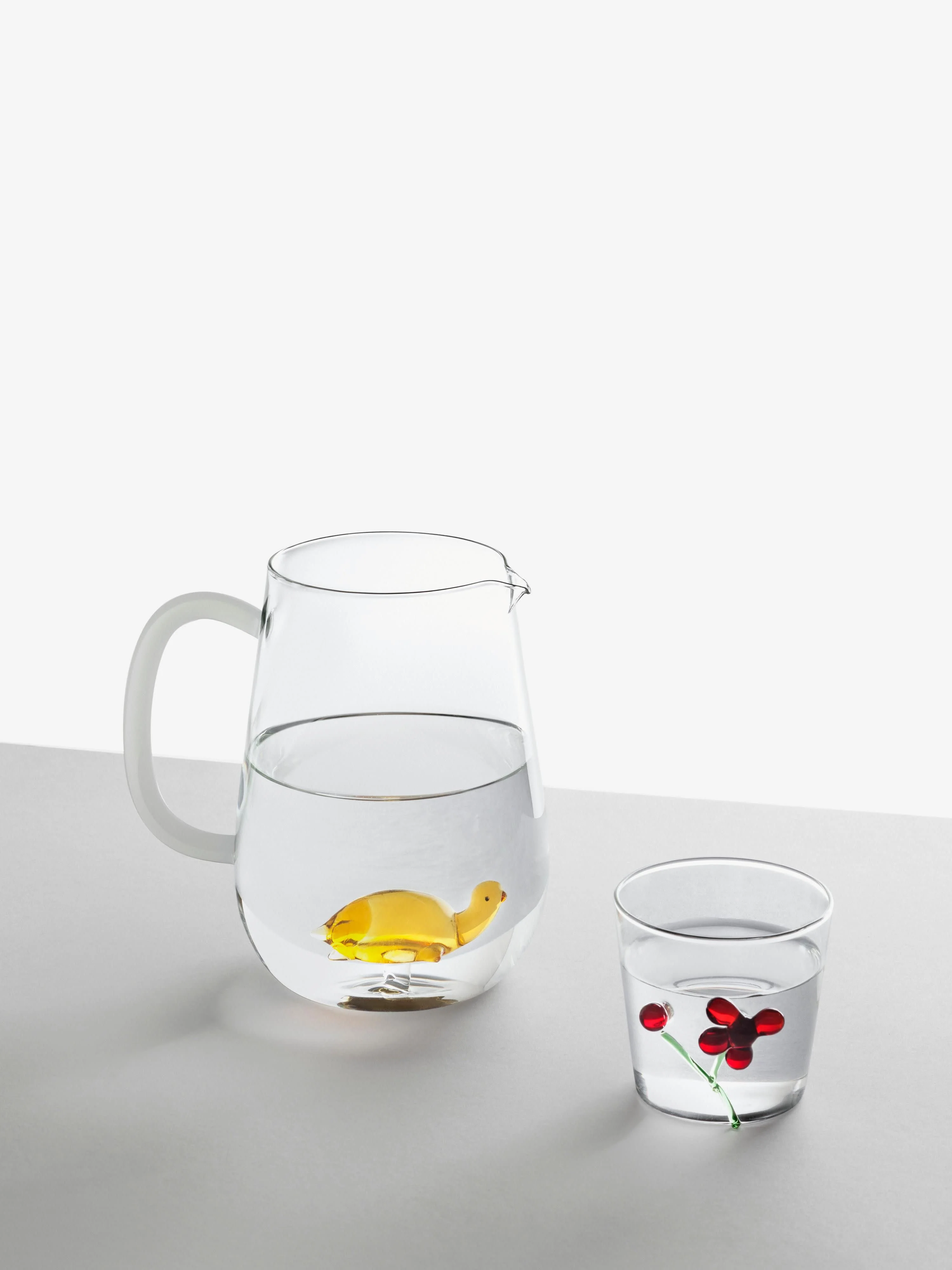 Handgefertigter Krug Animal Farm aus Borosilikatglas