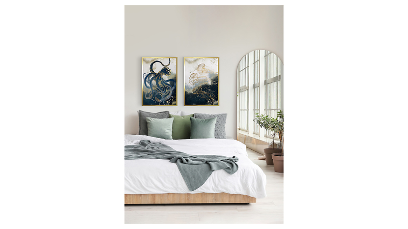 Obraz w ramie Golden Jellyfish No. 1 53x73 cm