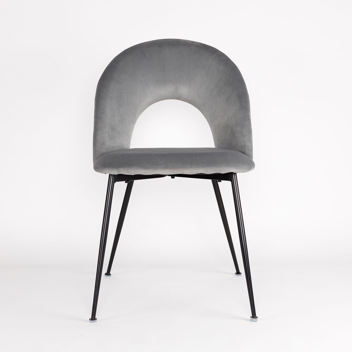 Cadeira RAVEN em veludo cinza