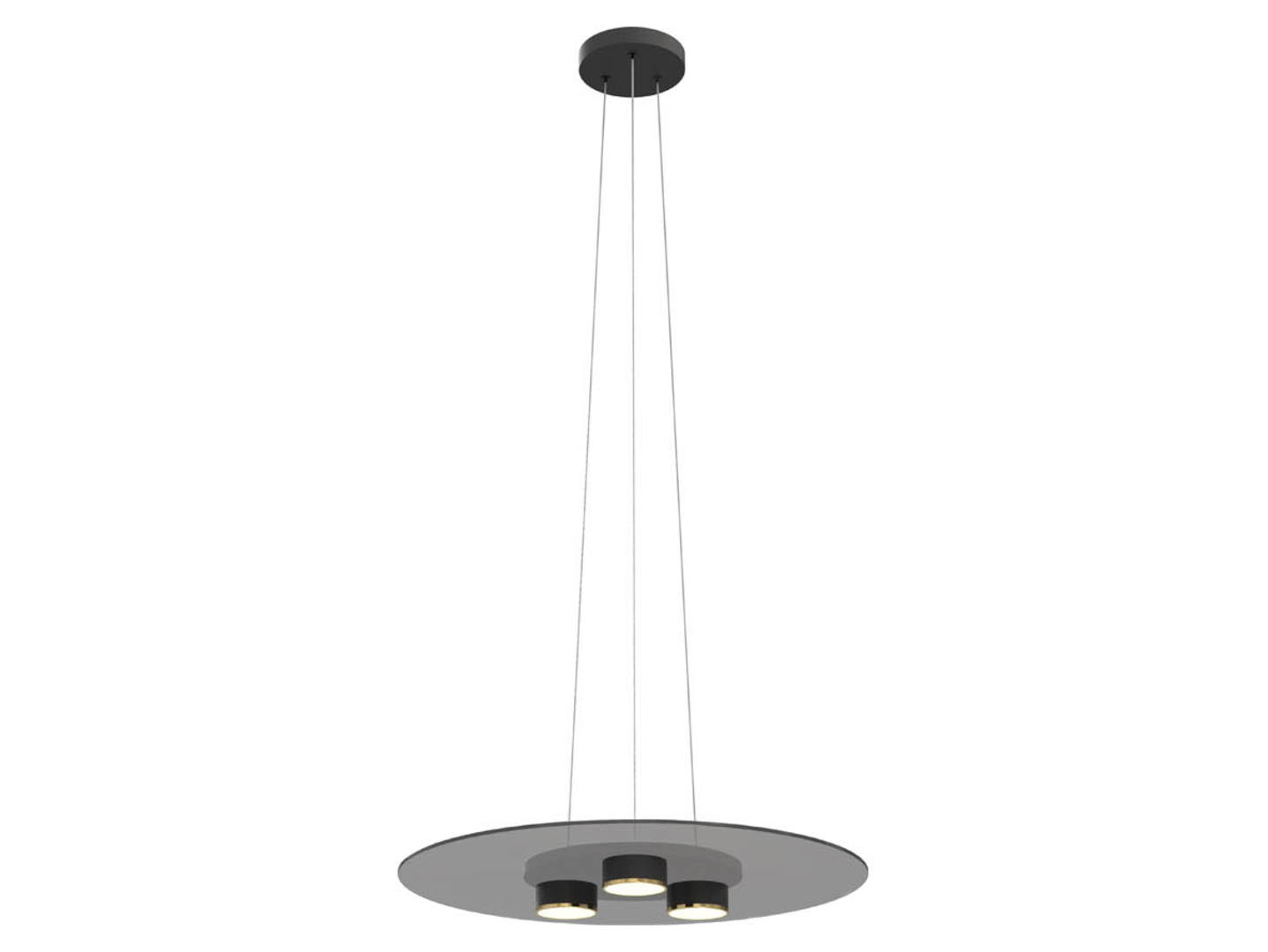 Lampa wisząca Lannion LED 3-punktowa ze ściemniaczem czarna