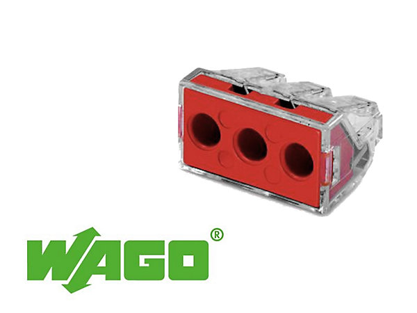 50 connecteurs WAGO 3 entrées (rouge) pour fil 6mm