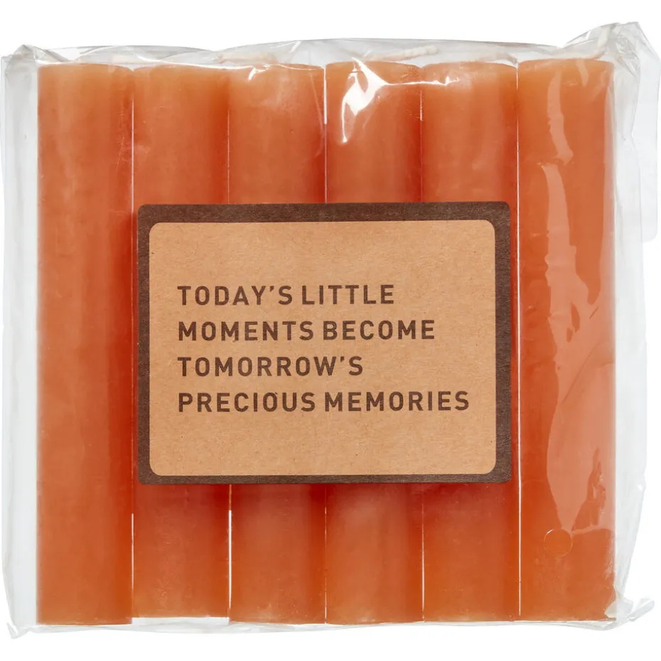 Kwantum Kaarsen & Theelichten | Kaarsen & Theelichten | Dinerkaars oranje 12 Cm – 6 Stuks Zalm