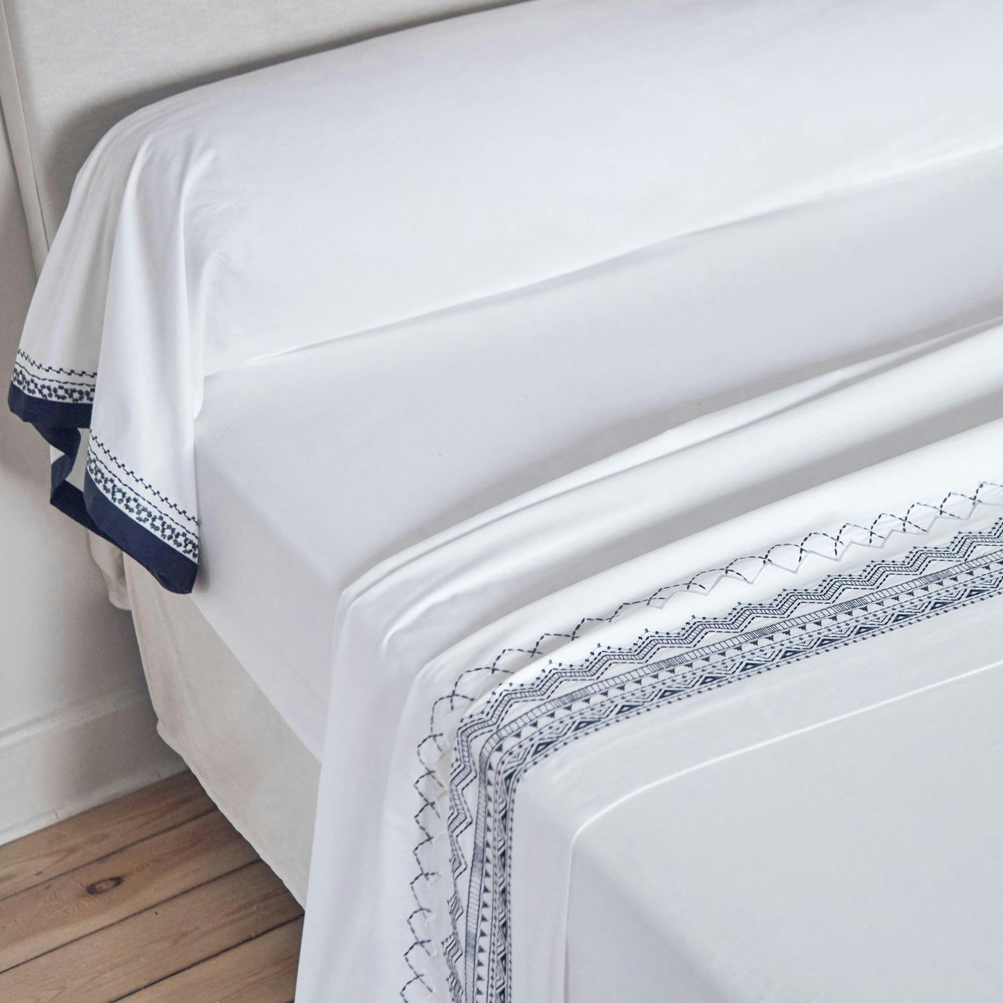 CUPTEA - Housse de couette 240x220 bleu marine en coton