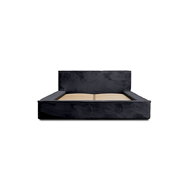 Lit coffre ORLANENoir Ardoise polaire180x200 cmSommier relevableDesign haut de gamme