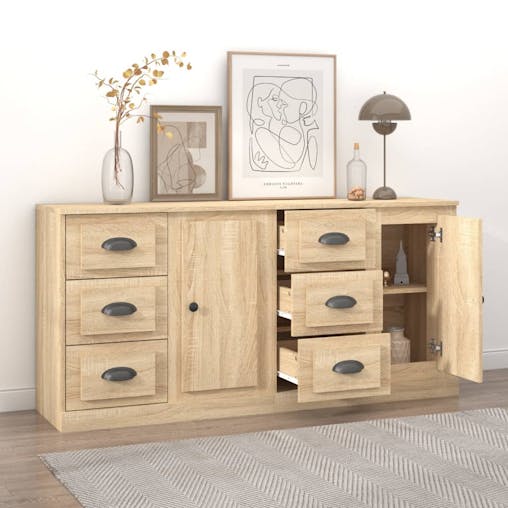 NNEVL Sideboards 2 pcs Sonoma Oak Engineered Wood