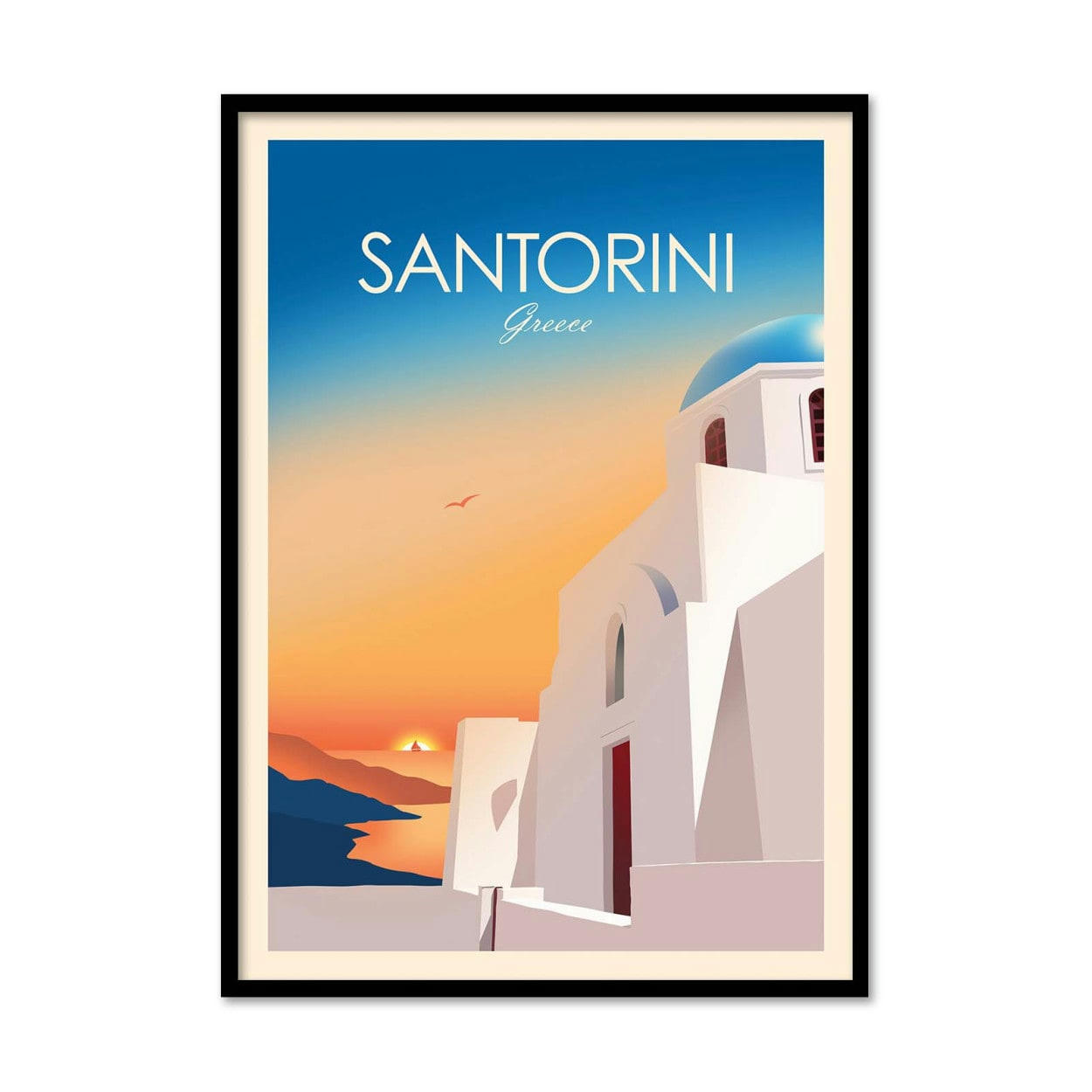 STUDIO INCEPTION - SANTORINI GREECE - STUDIO INCEPTION - Affiche d'art 30 x 40 cm