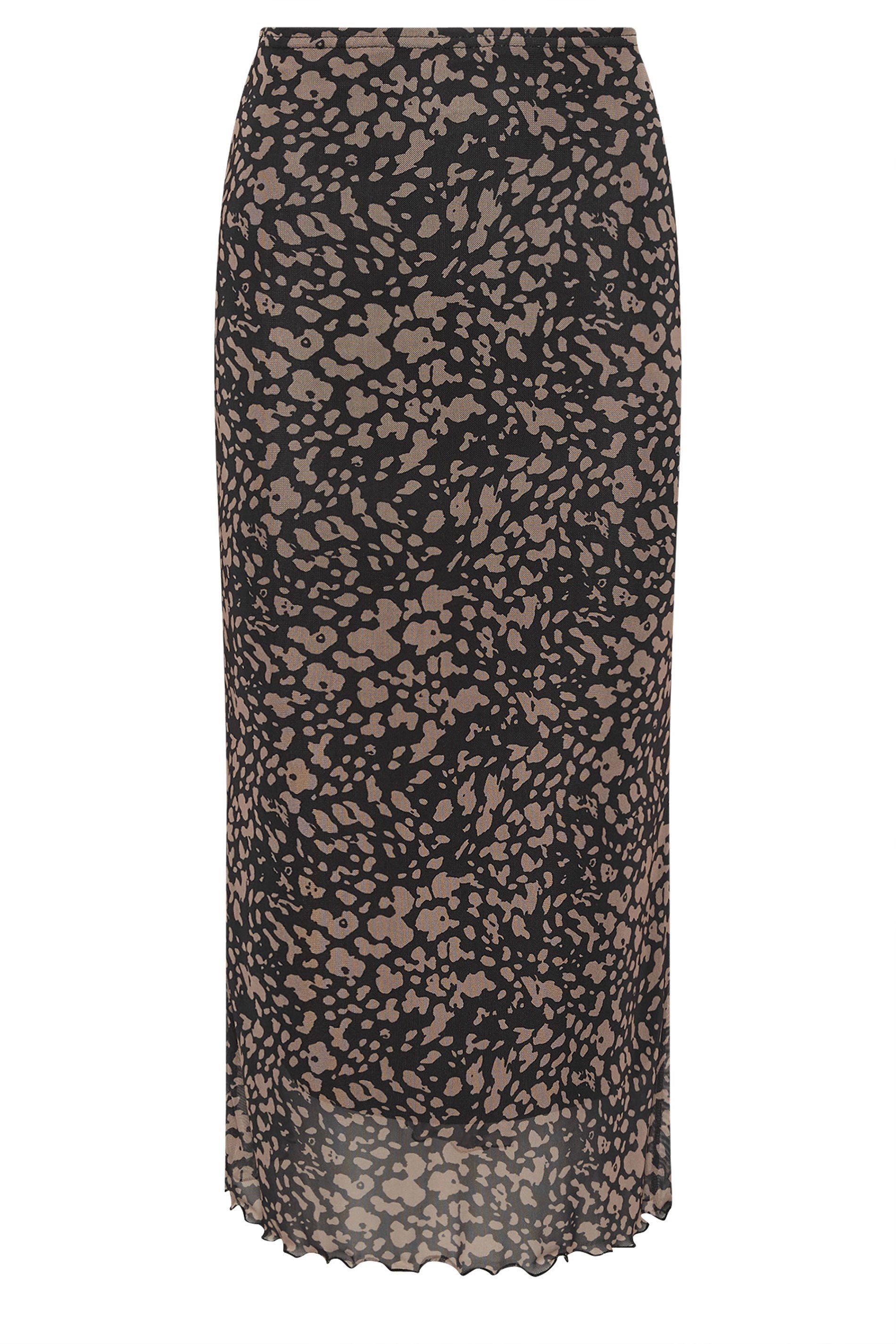 M&Co Petite Abstract Print Mesh Maxi Skirt