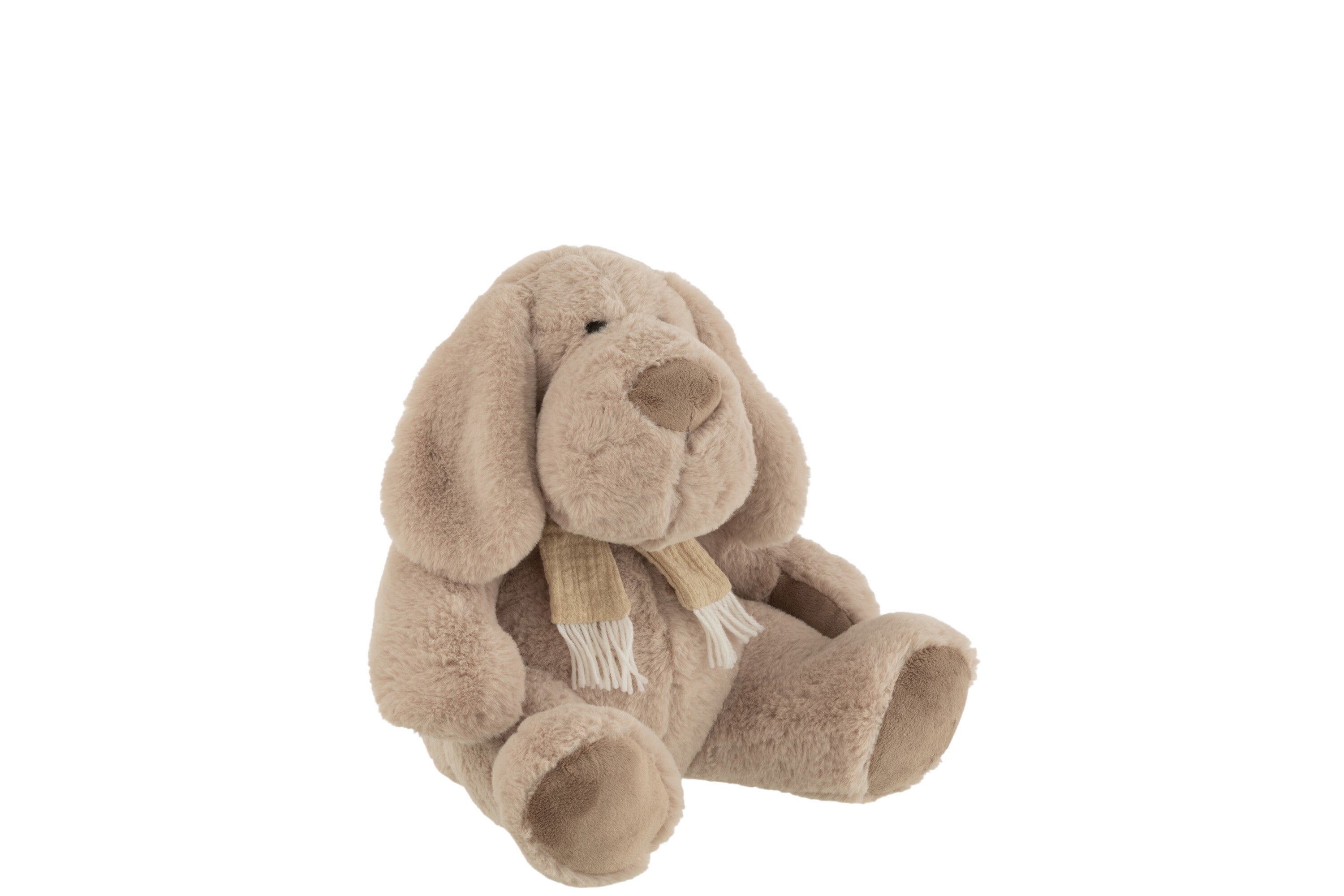 J-Line knuffel Hond   Sjaal Zittend - textiel - beige - large
