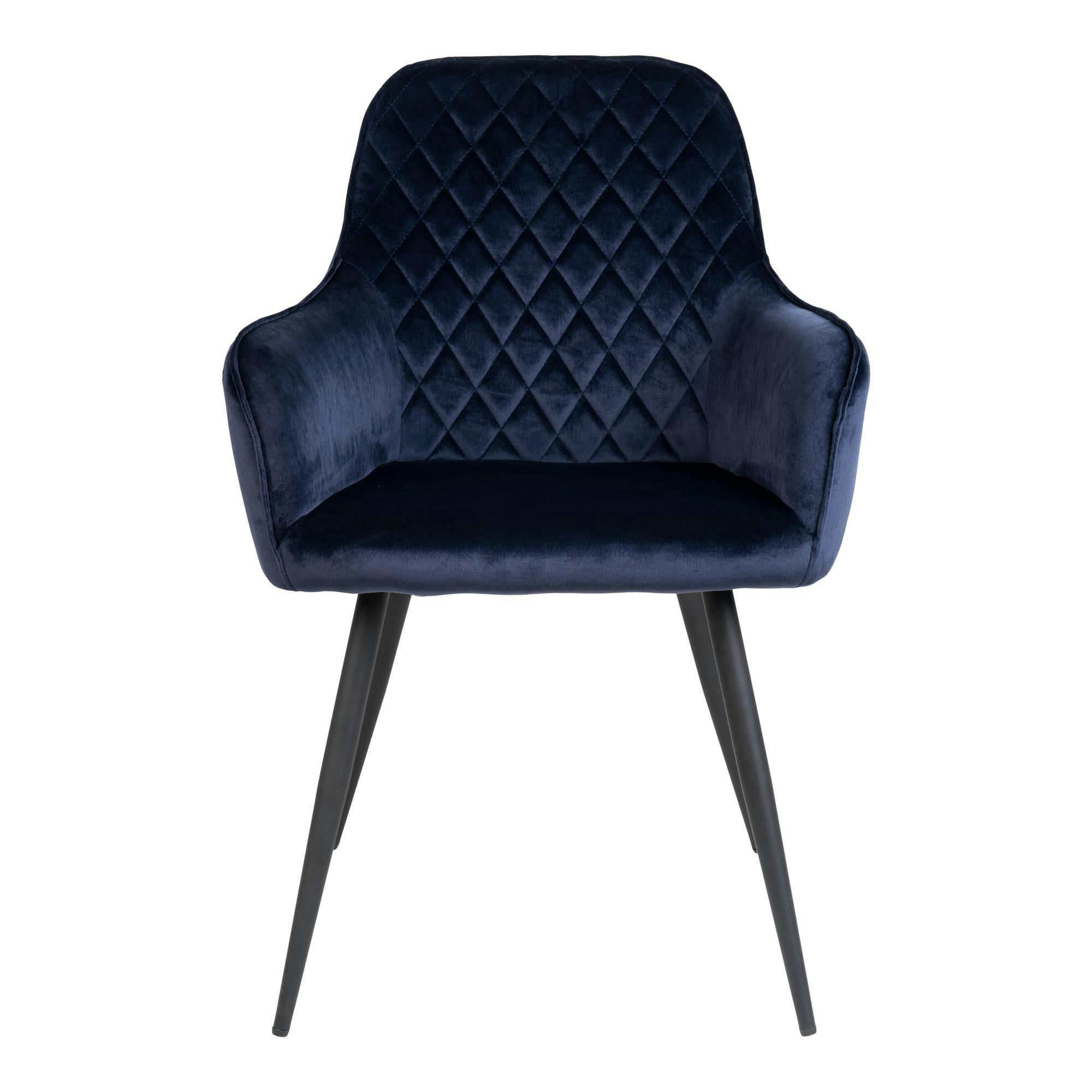 Fauteuil de table en velours bleu nuit (lot de 2) SAVONE