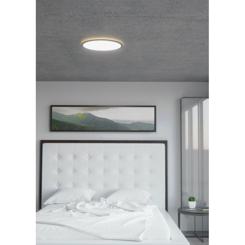 Plafonnier LED connecté Rovito noir RGB 2200 lm 16,5 W EGLO