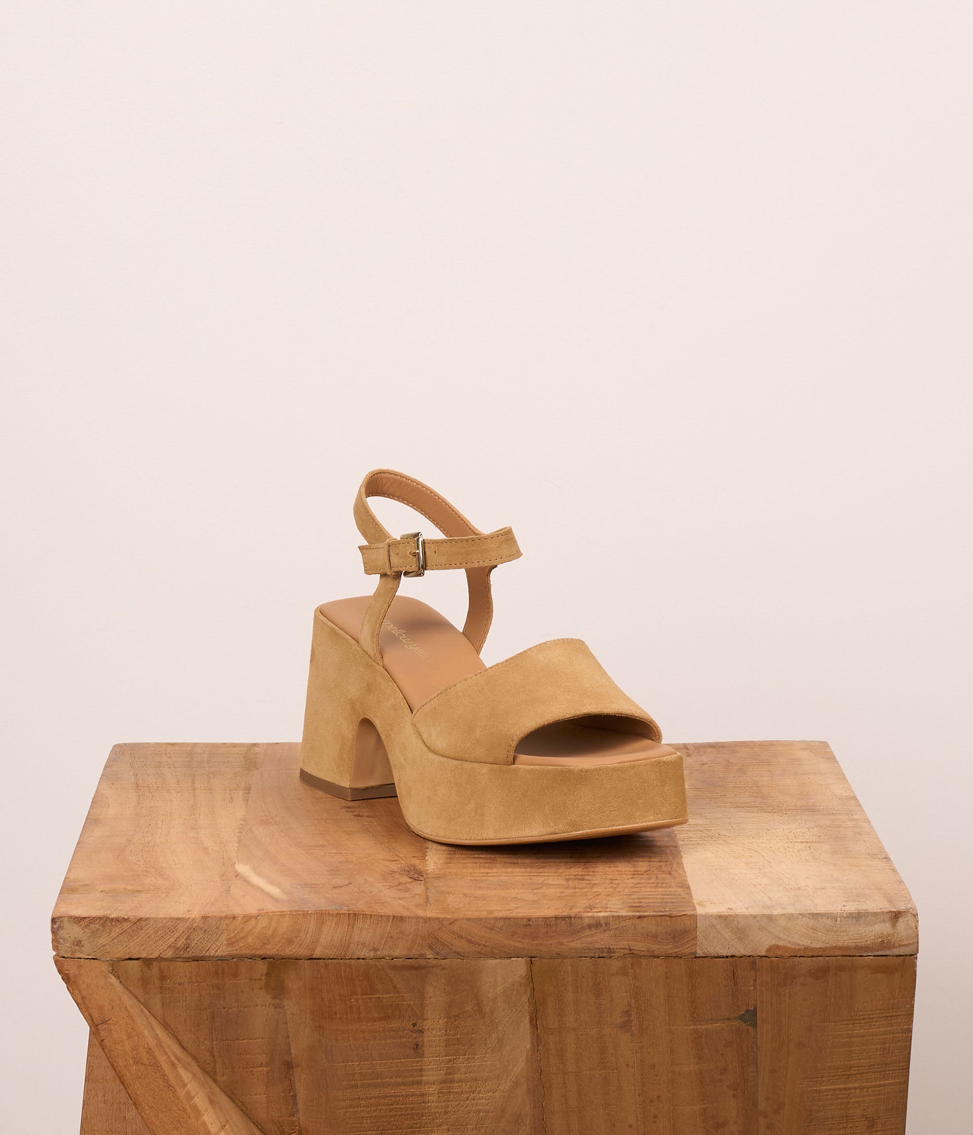 Sandales velours beige Eda