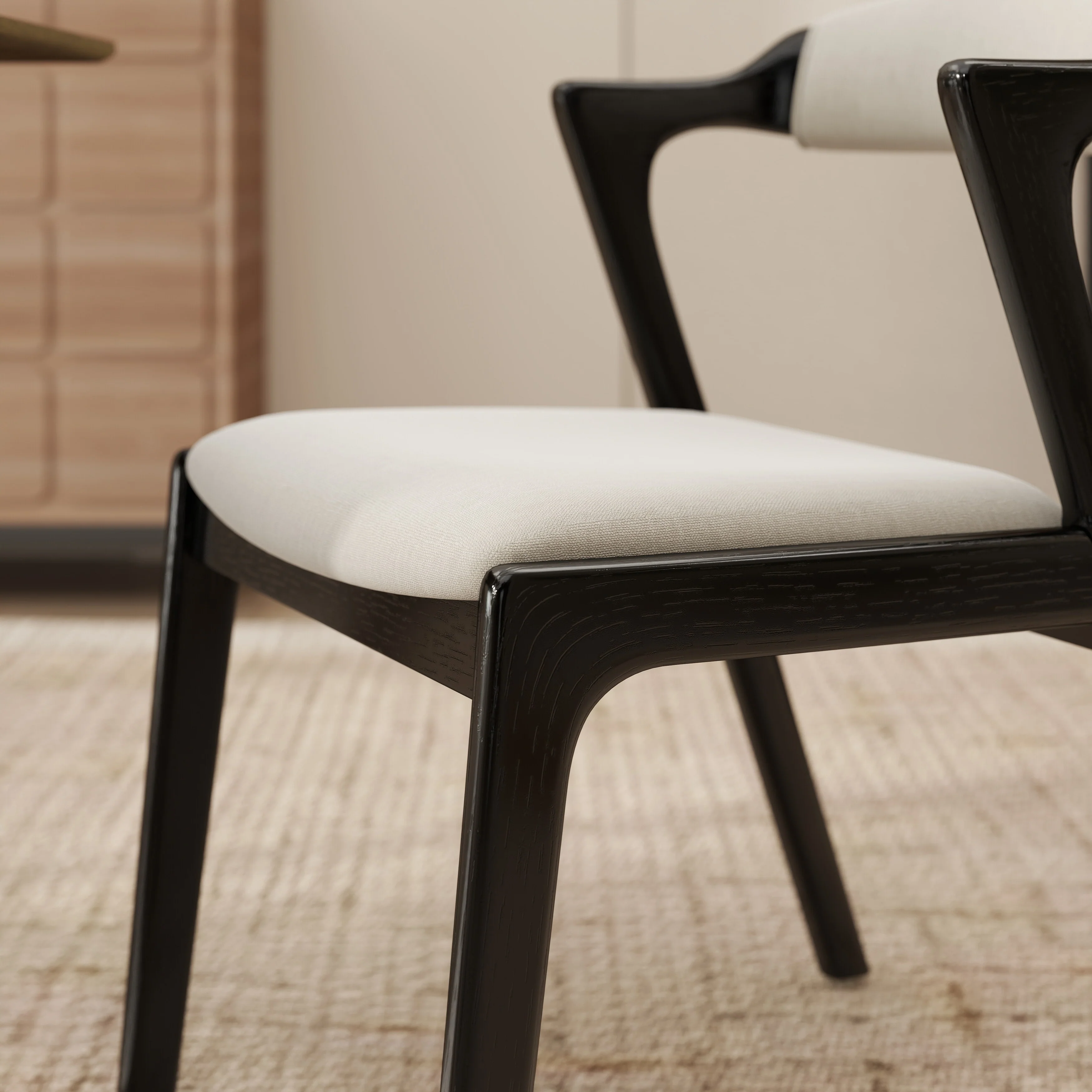 Roundhill Furniture Lavin Modern 5-Piece Dining Set, Dining Table with 2 Walnut and 2 Black Chairs