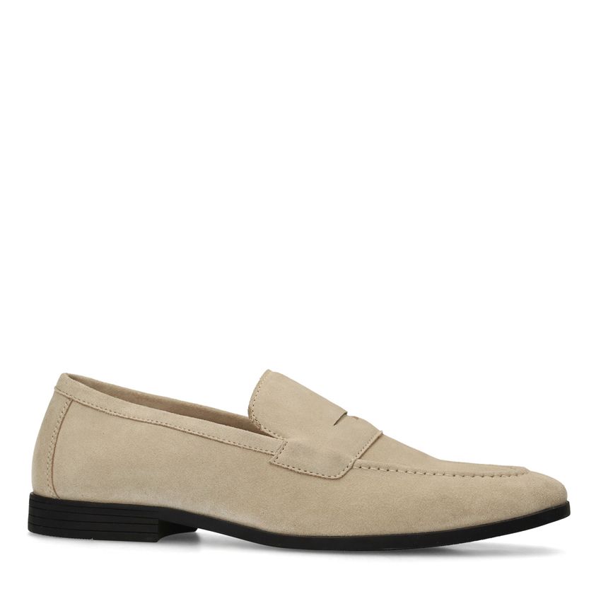 Manfield Beige suède loafers