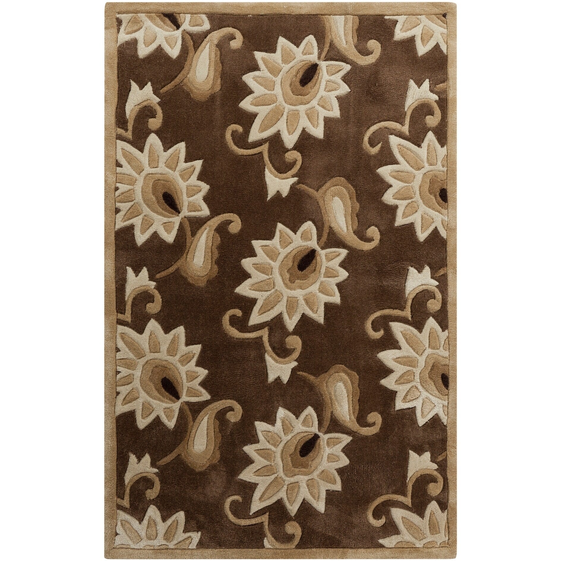 Hand-Tufted Decker Contemporary Floral Area Rug - 9' x 13'