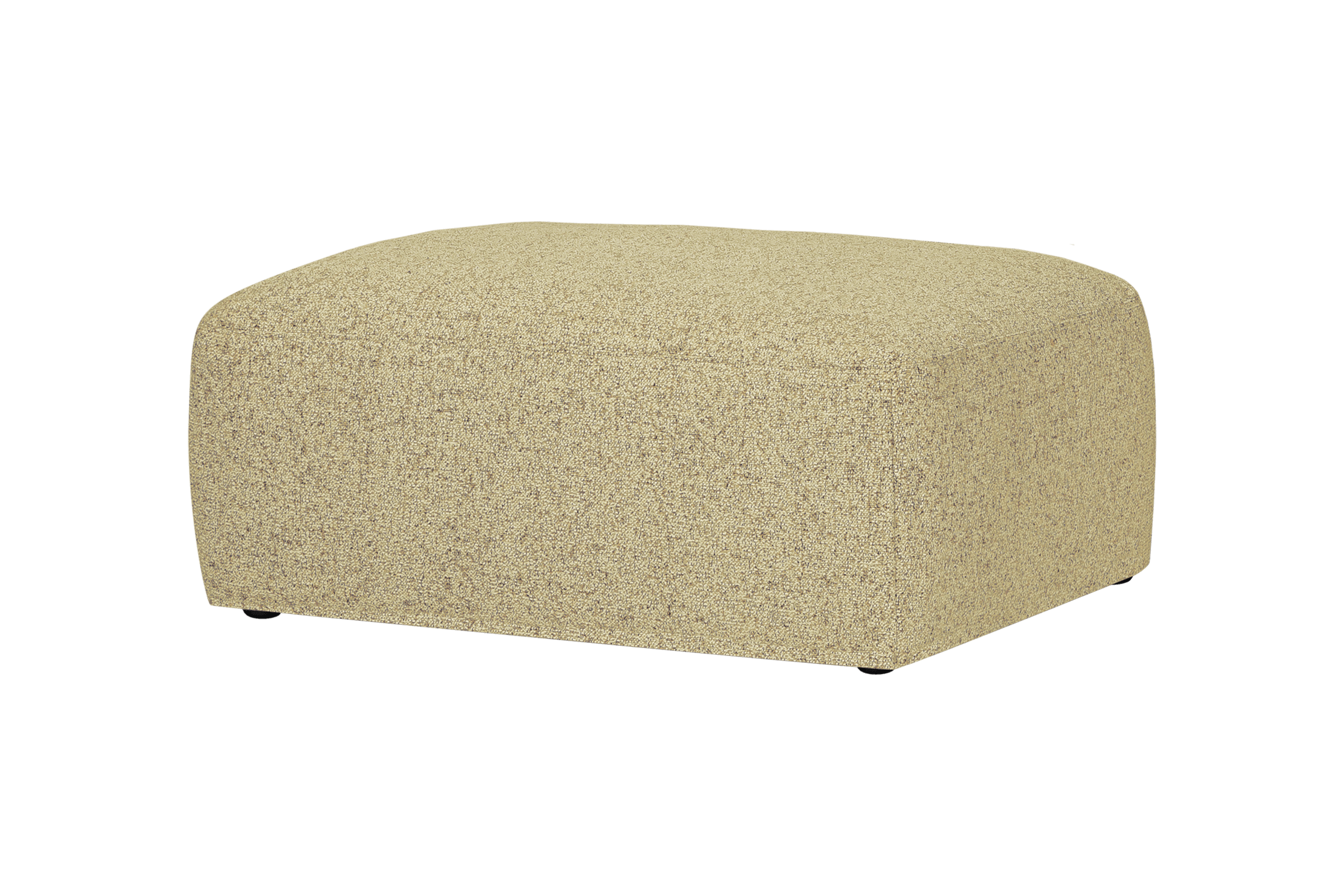 noo.ma Yaro Ottoman - comfortabele poef, Pale Yellow Mélange