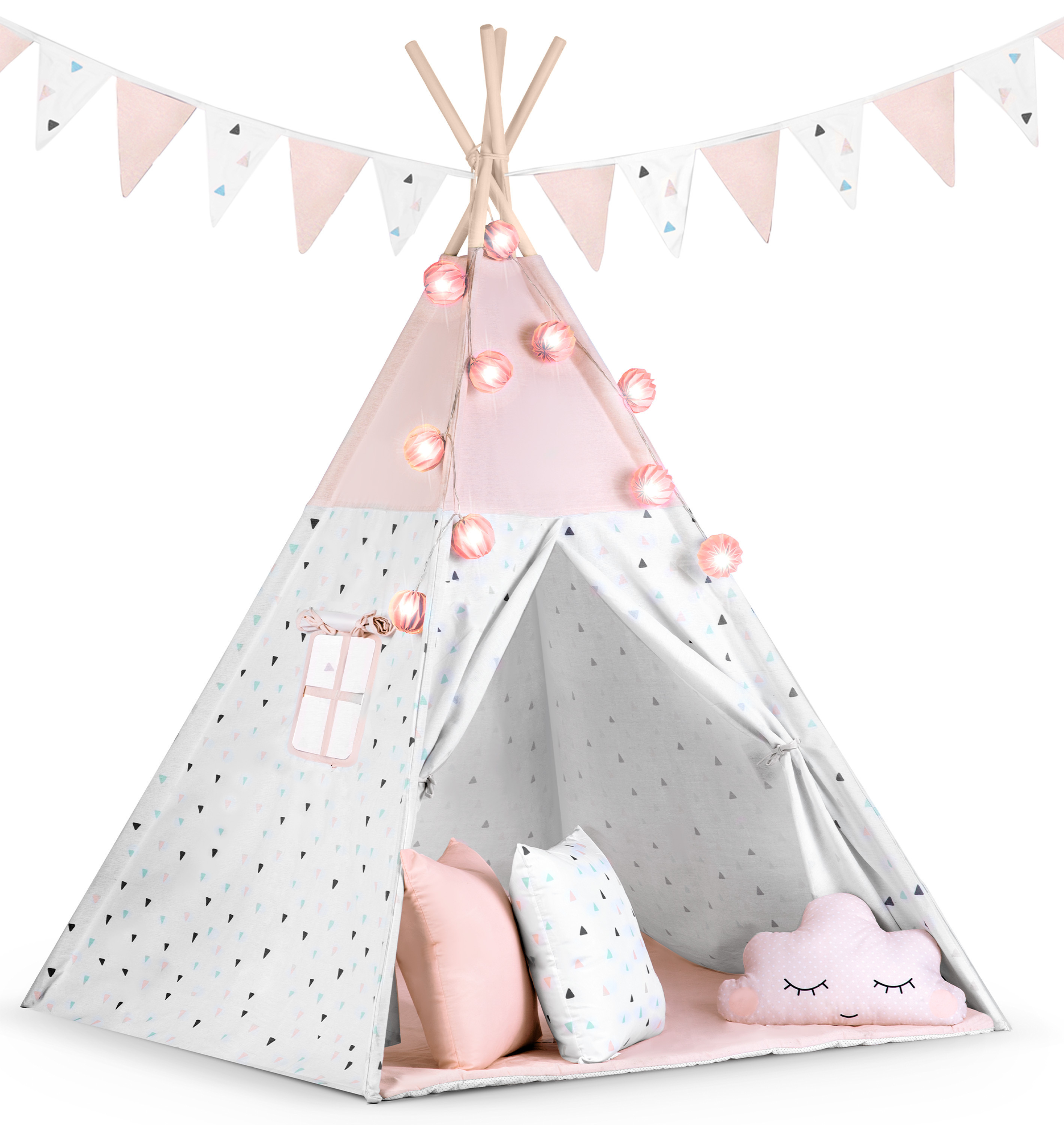 Tipi namiot wigwam dla dzieci teepee girlanda Nukido