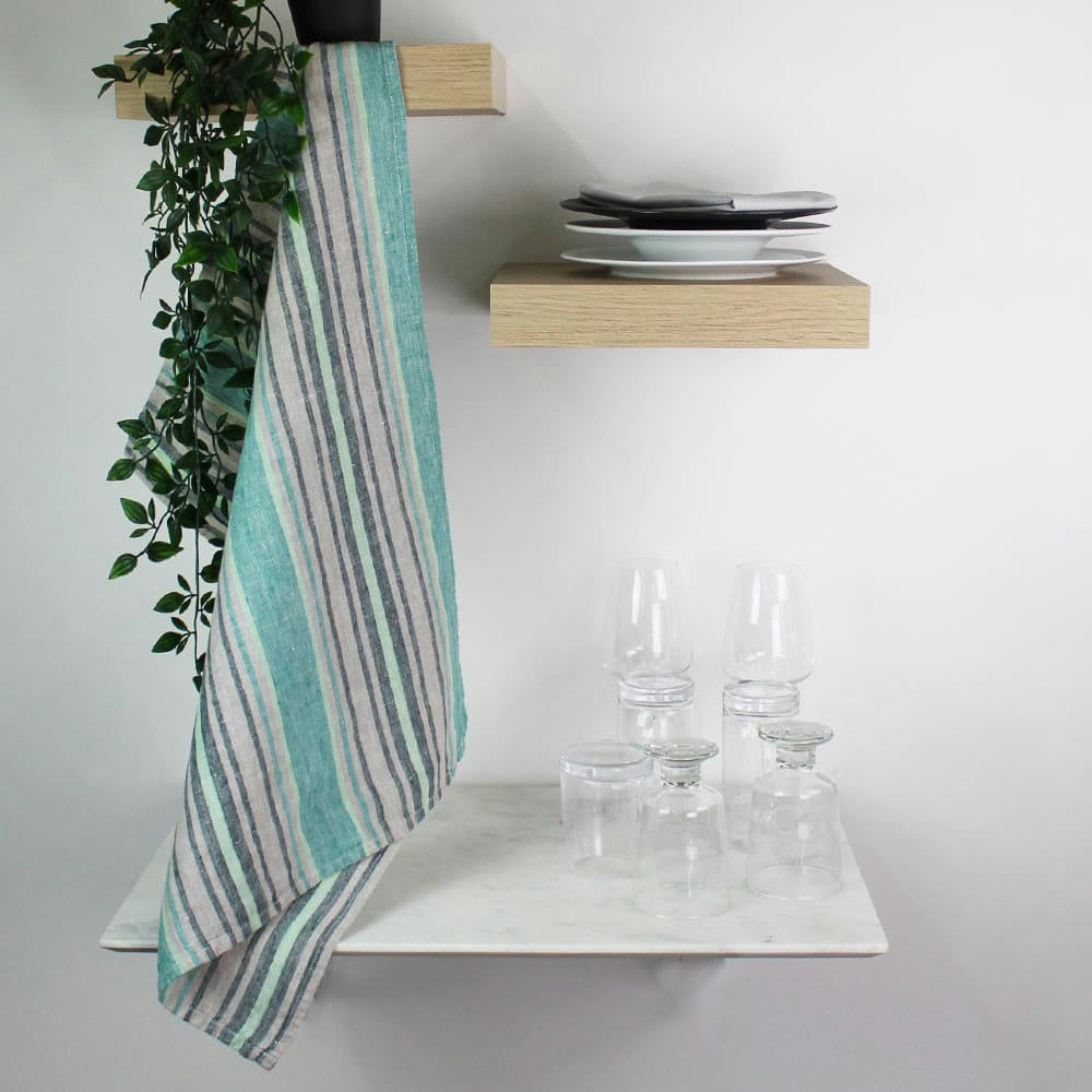 SOMBRILLA EMERAUDE - Torchon  pur lin vert 50x70