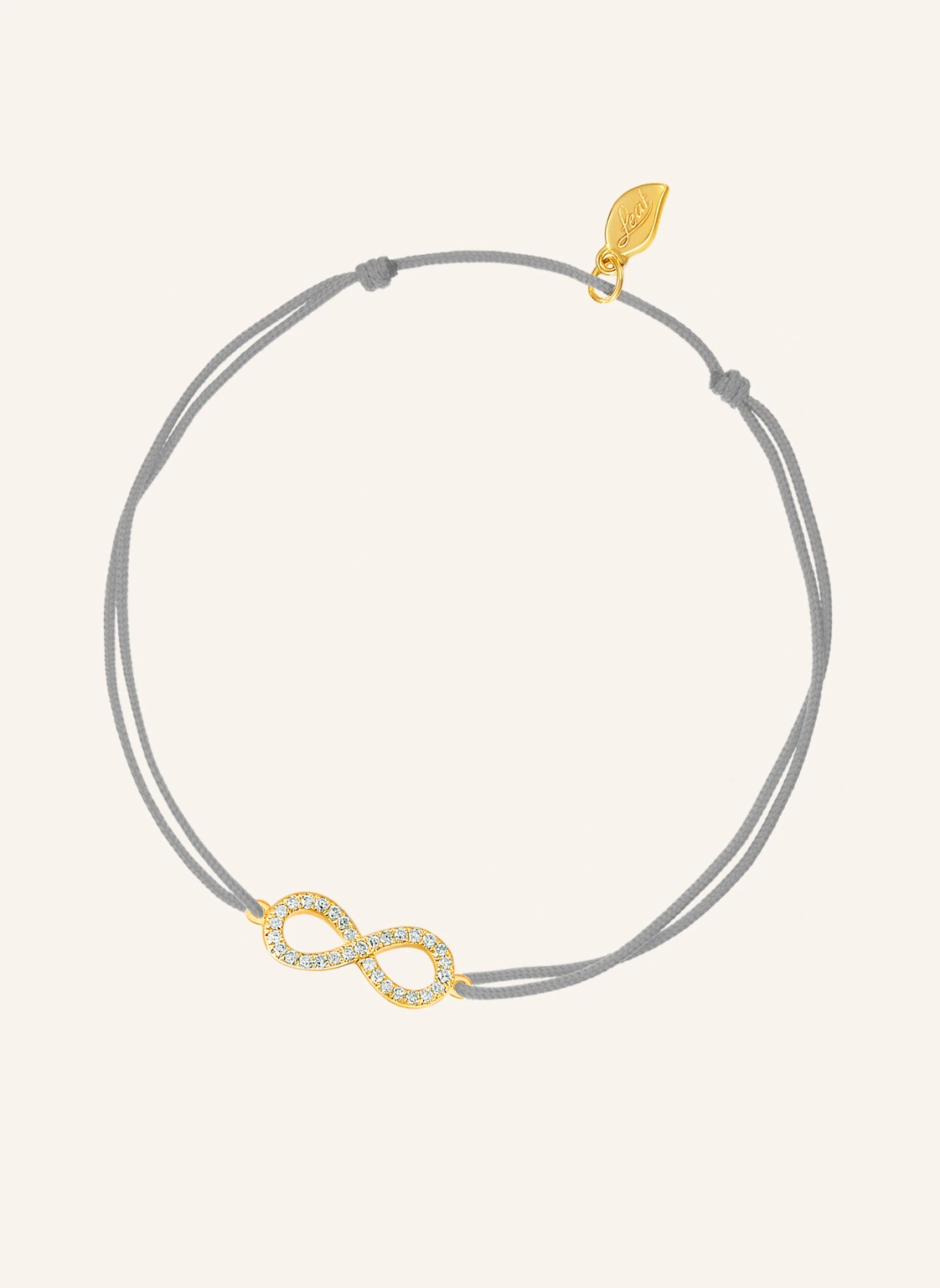 Leaf Freundschaftsarmband INFINITY aus 18 Karat Gelbgold mit Diamanten