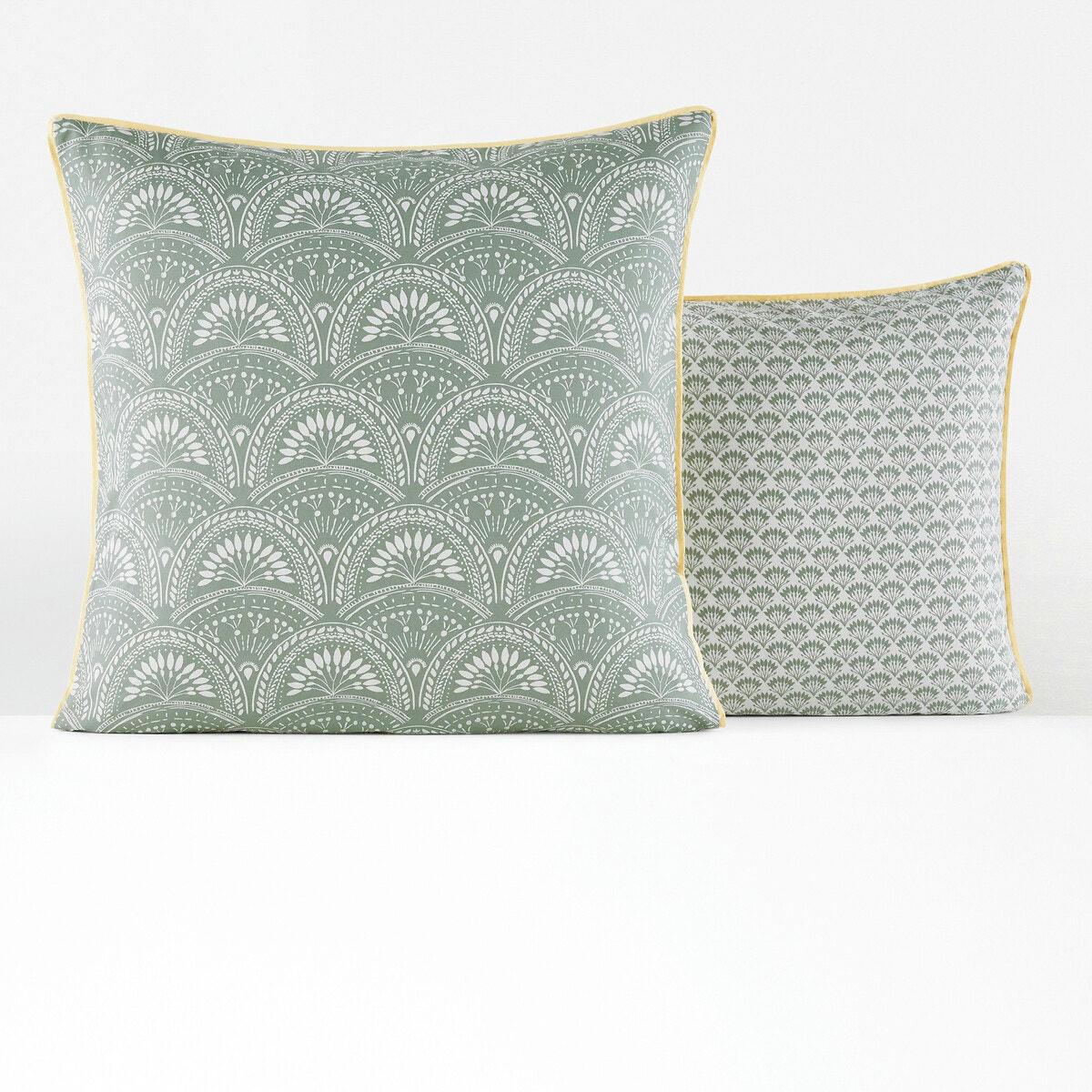 Taie d'oreiller coton lavé, Jaipur vert