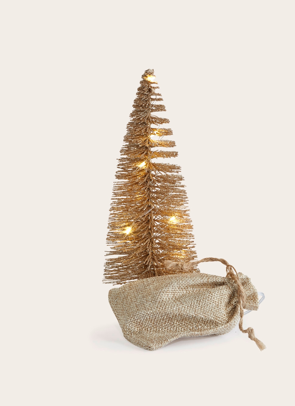 PETIT SAPIN BROSSE LUMINEUX DORÉ