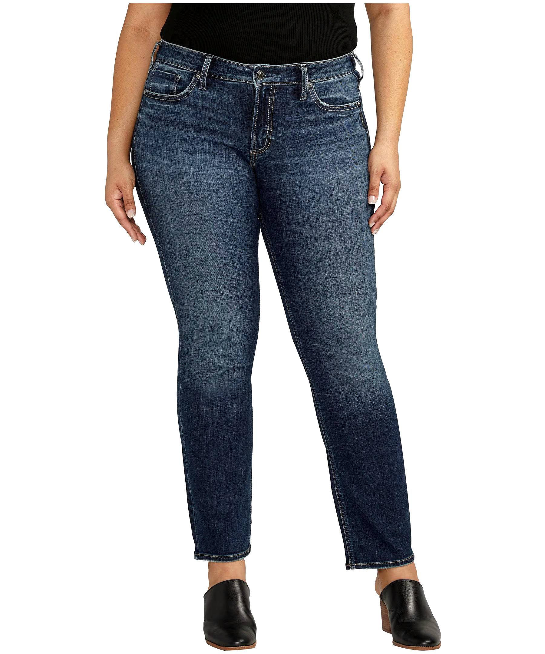 Silver Women's Britt Low Rise Curvy Fit Straight Leg Jeans