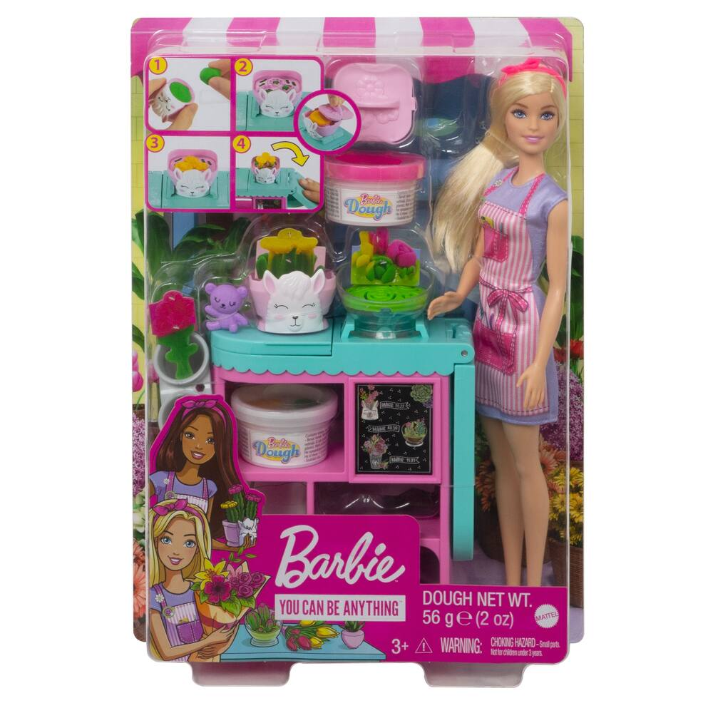 Barbie Florist Shop Playset with Blonde Doll, 9-pc, Age 3+