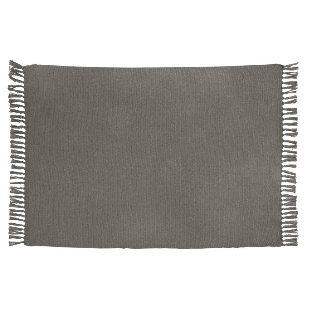 Tapis rectangulaire à franges en fibres couleur unie 120x180cm (3 modèles)